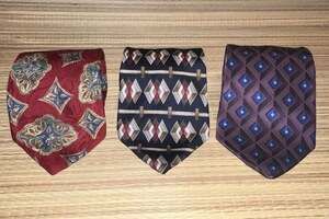 3 Men's Silk Neckties: Aquascutum, Conte di Milano, Italianissimo Geometric